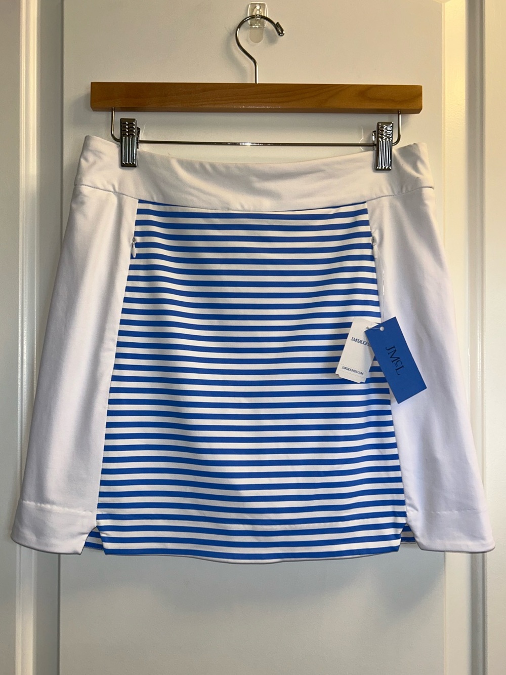 NEW J. McLaughlin Ripley Blue & White Striped Mini Skort